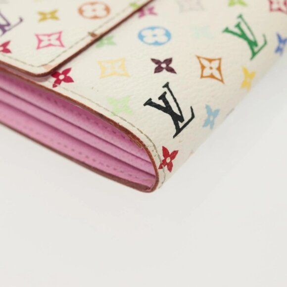 LOUIS VUITTON Multicolor Portefeuille Sarah Wallet White M93532 LV Auth 142372 - Picture 5 of 16